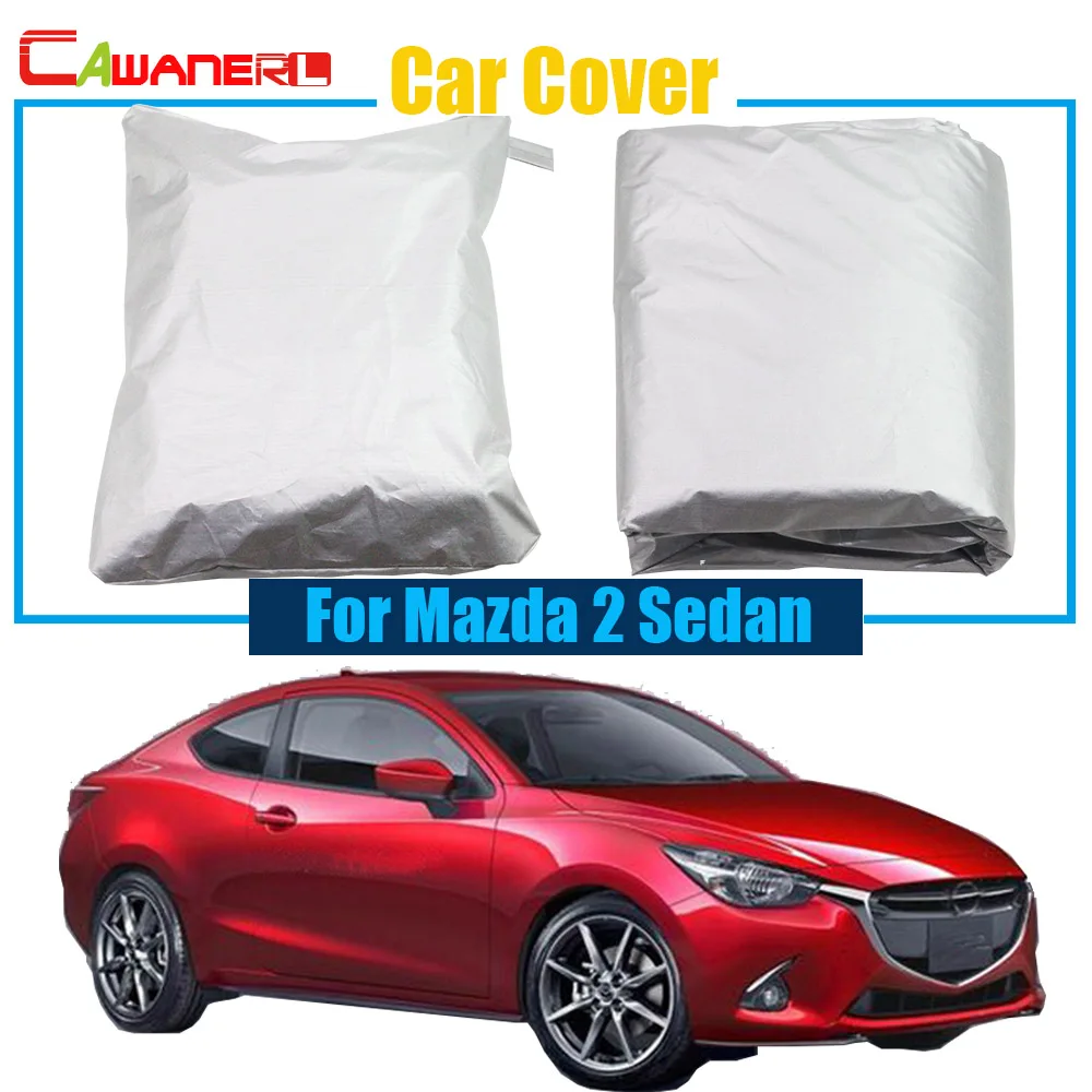 

Cawanerl Full Car Cover UV Anti Snow Rain Sun Resistant Protector Cover Car-Styling For Mazda 2 Sedan