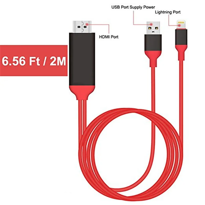 3 в 1 MHL кабель для iPhone HDMI для samsung телефон к проектору/ТВ 2 м MHL к HDMI кабель 1080P HD ТВ кабель адаптер для iPhone X