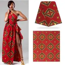 Красный дизайн африканская ткань Анкара Дашики восковая печать настоящий воск в нигерийском стиле для вечерние 6 ярдов