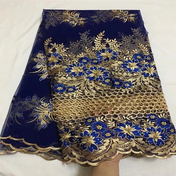 

Luxury nigerian french tulle guipure tulle tissu embroidered african lace fabrics with stones beaded For Wedding HJ45-1