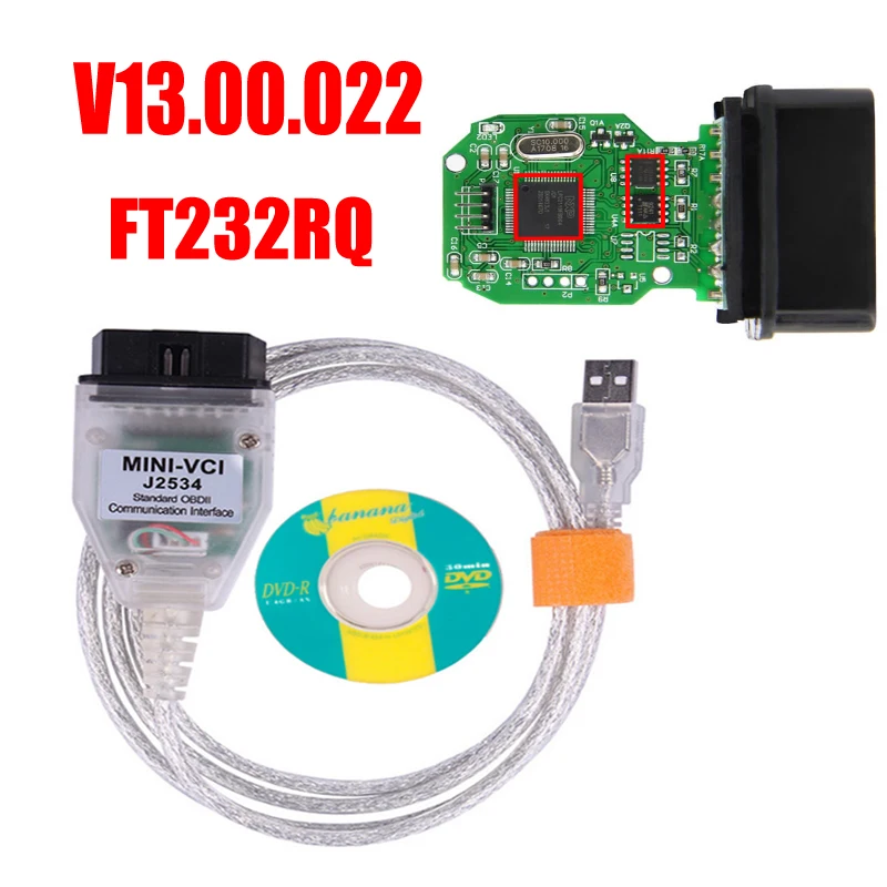 

2019 Best MINI VCI V14.00.018 Interface FOR TIS Techstream MINI-VCI FT232RQ Chip J2534 OBD2 Diagnostic Cable