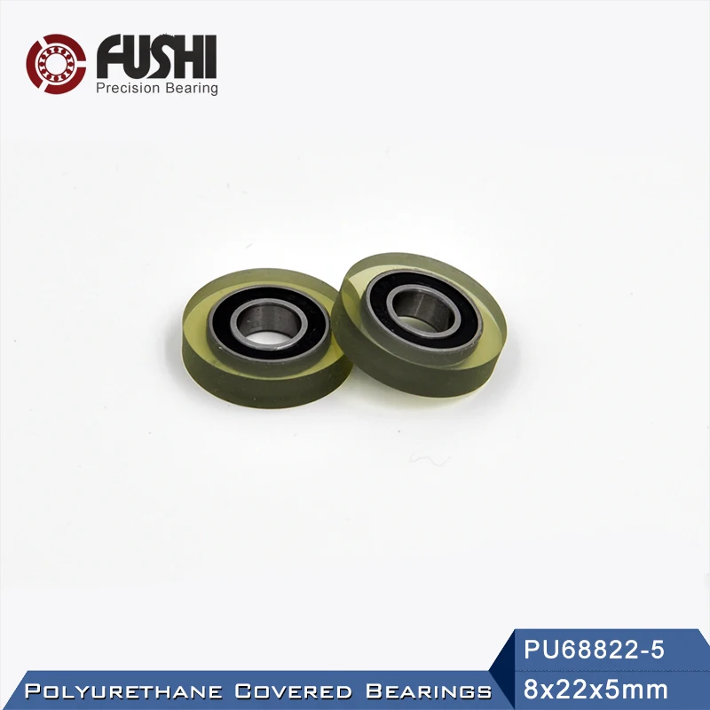 

PU 688 Polyurethane Covered Bearing 8*22*5 mm ( 2 Pcs ) Shaft 8mm PU68822-5 Urethane Cover PU688 Bearings