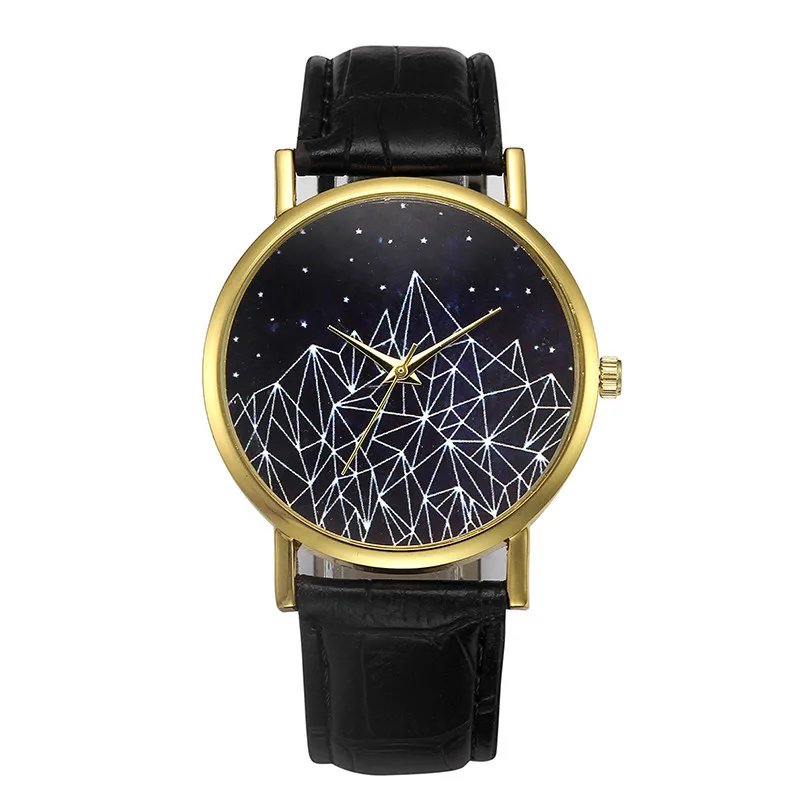 

2018 Fashion Womens Retro Design Leather Band Analog Alloy Quartz Wrist Watch Simple Star Dream Ladies watches relojes mujer