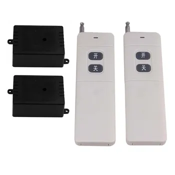 

433MHz 6V 1CH 2 Receiver Grey 2-Key Led Self-lock Remote Control Switch