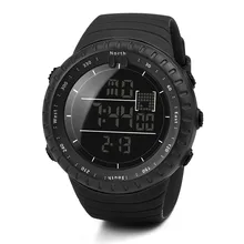 Модные Повседневное черный спортивный резинкой светодиодный электронные цифровые часы Для мужчин Цифровые кварцевые часы для военных наручные часы 30 P