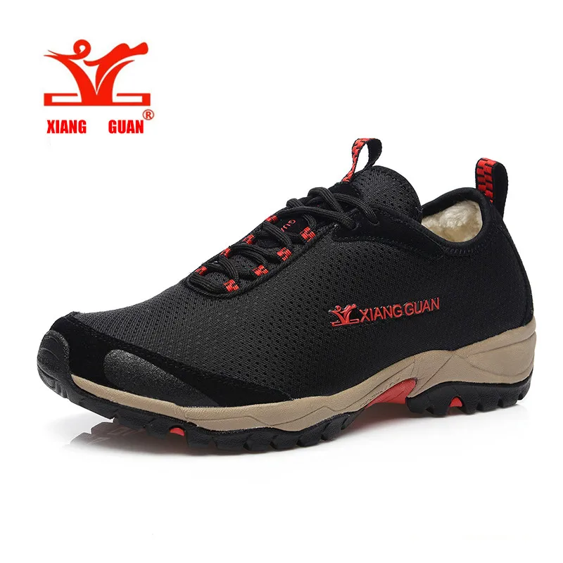 XIANGGUAN New zapatillas outdoor hombre Men hiking shoes breathable Waterproof Lining fluff Water repellent Oxford trekking shoe