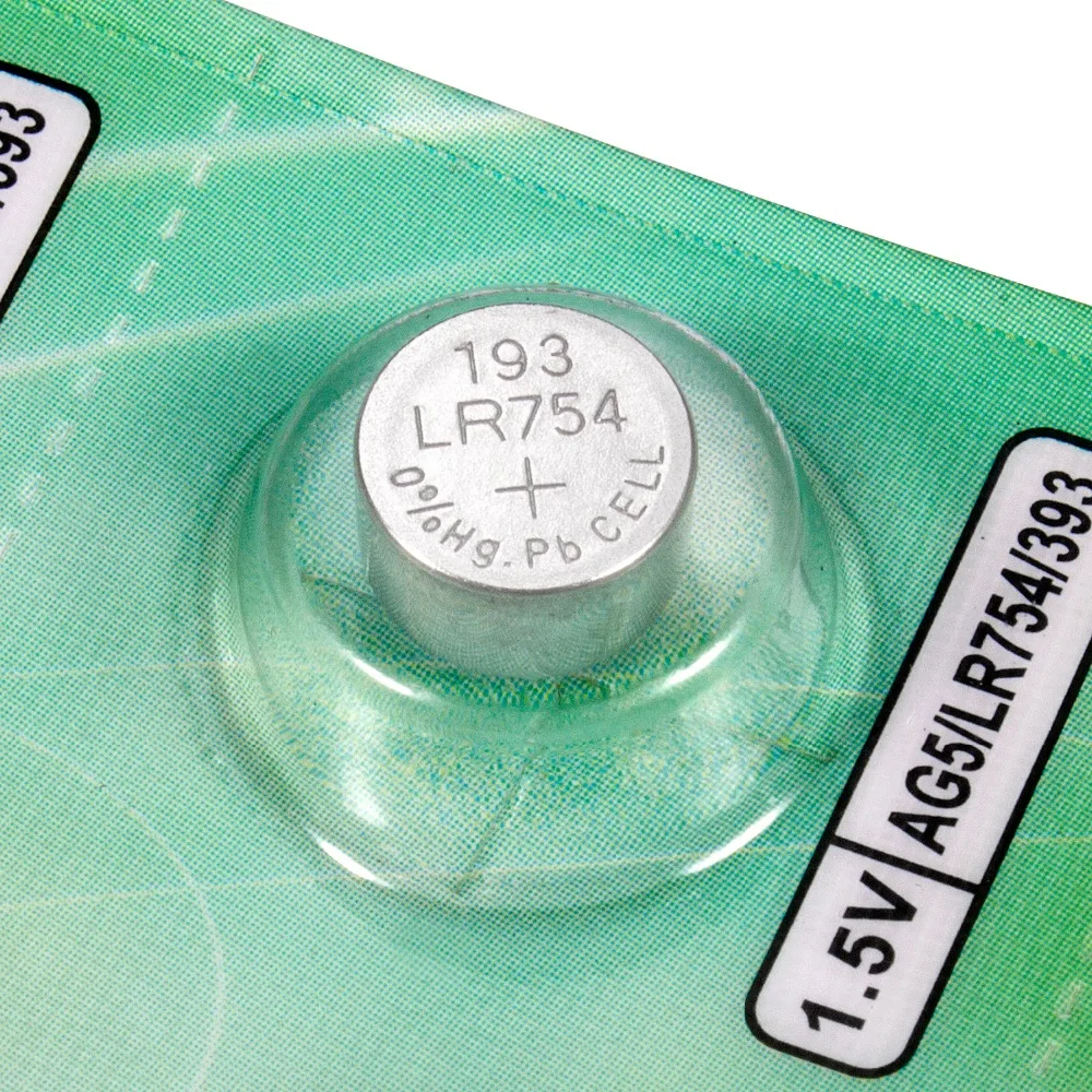 10 шт. батарейки AG5 AG 5 G5 393A LR48 LR754 15 193 D309 399 1 55 в 60 мАч|coin battery|cell coin batterybutton cell |