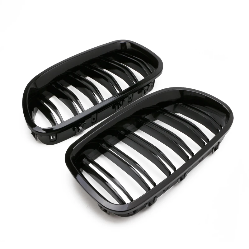 1Pair Gloss Black Kidney Grill Racing Grille Dual Line For BMW F10 F11 F18 5 Series M5 Auto Exterior Parts 1Pair Gloss Black Kidney Grill Racing Grille Dual Line For BMW F10 F11 F18 5 Series M5 Auto Exterior Parts
