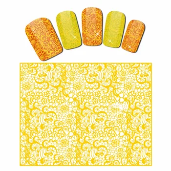 

SUPER THIN SELF ADHESIVE 3D NAIL ART NAIL SLIDER STICKER FULL COVER GOLD RUSSIAN TRADITIONAL FLORAL PATTERN ZYE114-ZYE131