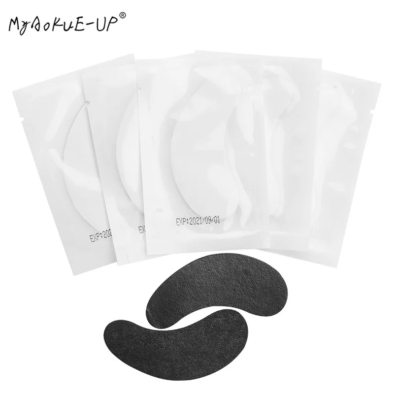 

50pairs/lot Gel Eye Pads Eyelashes Paper Patches For Eyelash Extension Eye Tips Sticker Wraps Black Patches Makeup Tools