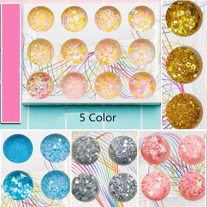 

12 Box/set Glitter Slime Filling DIY Handmade Crystal Clay Mud Mixture Accessory Handmade Craft Decoration