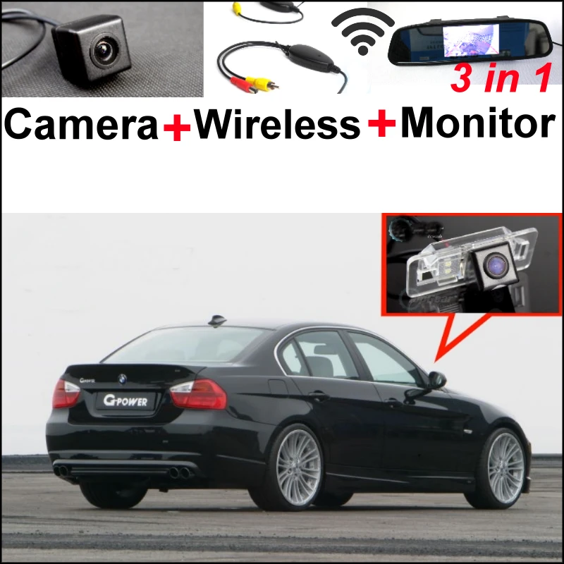 

Special WiFi Rear View Camera + Wireless Receiver + Mirror Monitor Easy DIY Parking Back up System For BMW 3 E46 E90 E91