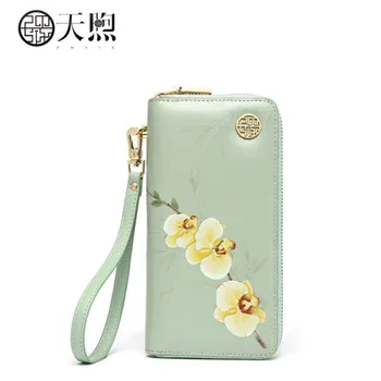 

Pmsix 2019 New luxury leather bag printing designer women Leather bag women clutch bags zipper long wallet multi-card wallets