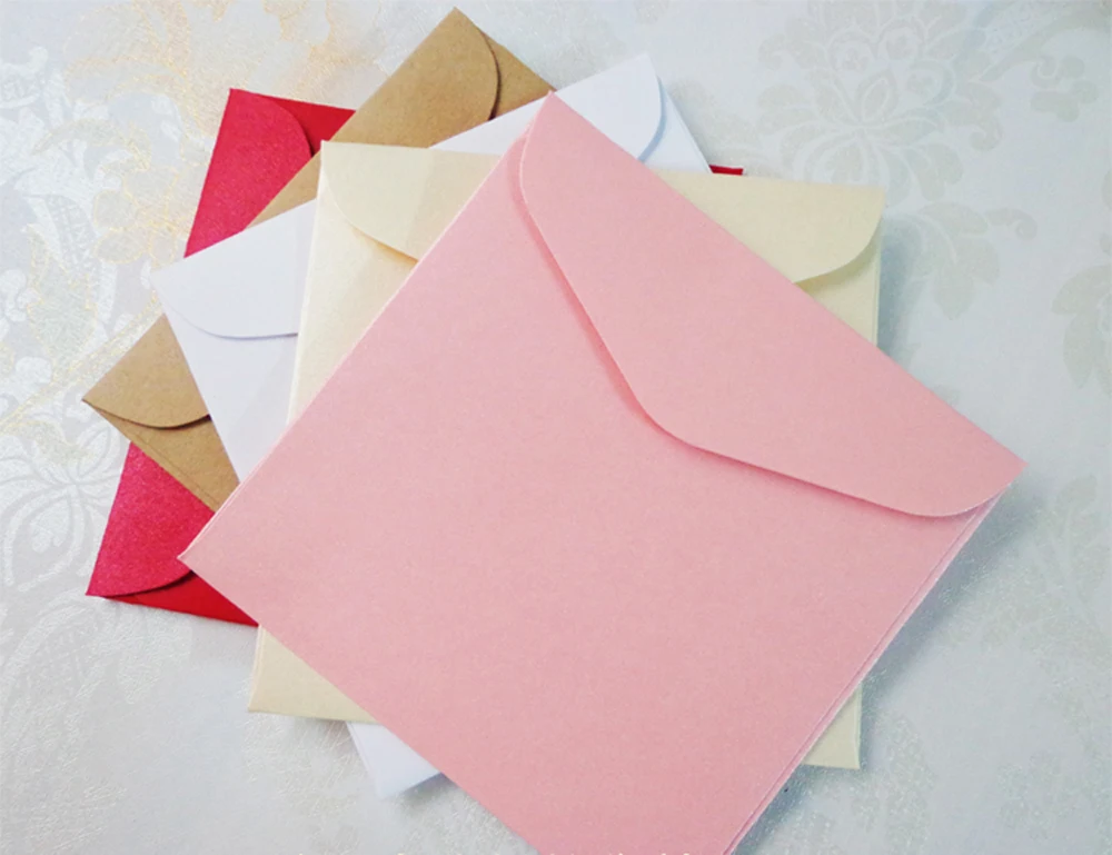 10 шт./лот 11*11 см квадратный Кожаный перламутровый бумажный пустой конверт высокого качества поздравительная открытка маленький конверт