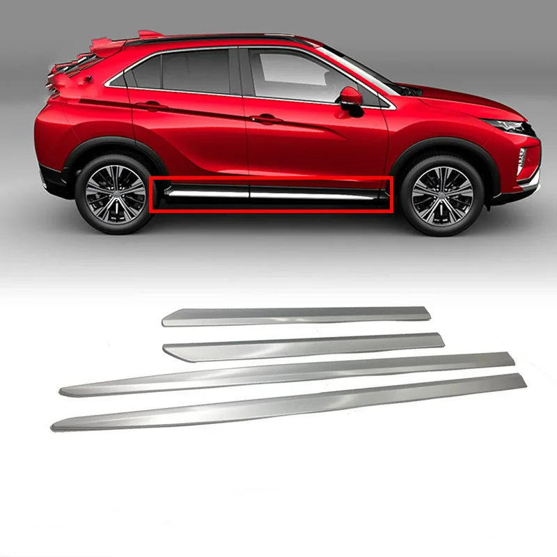 

ABS Plastic Matte Door Side molding Cover Trim Garnish Strip Accessories For 2017 2018 2019 Mitsubishi Eclipse Cross