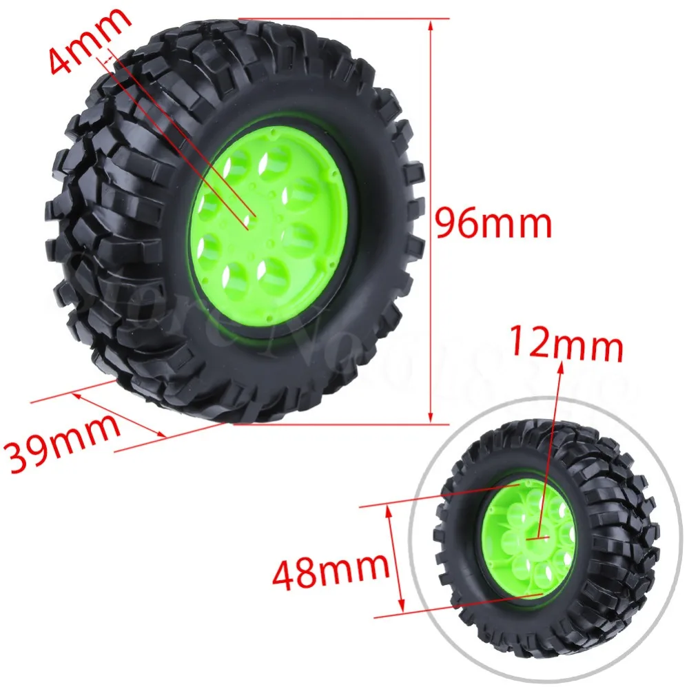 4 шт. Резина 1 9 &quotBeadlocks колеса и шины 96 мм для Радиоуправляемая модель axial SCX10 RC4wd