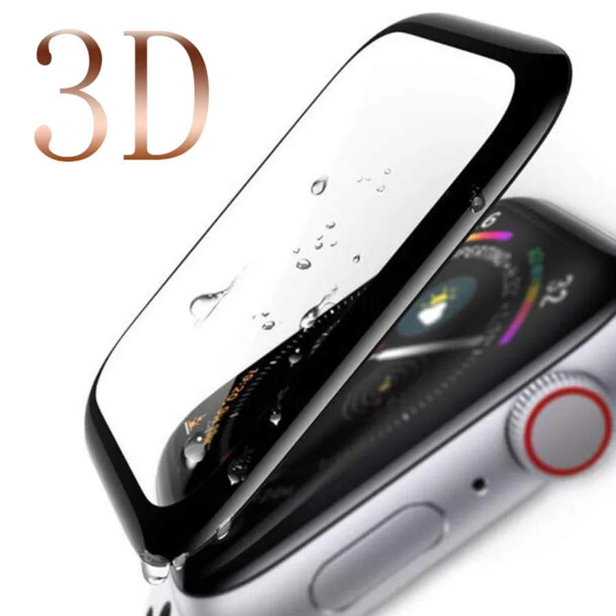 3D полное покрытие для i Watch 44 40 мм серия 4 закаленное стекло Apple 38 42 Защитная пленка