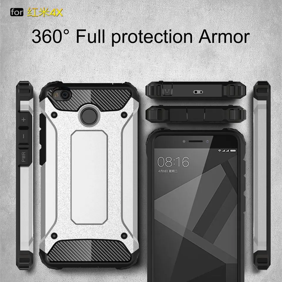Armor Case For Xiaomi Redmi 4X Silicone Hard Tough Luxury Cover For Xiomi Redmi 5 5A 4X Note 5 Plus Mi 8 SE A2 Mi Max 2 3 Coque  (3)