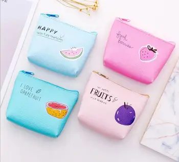 

12pcs/lot Korea Macaroon Fresh Fruits Goose Coin Wallet Zipper Purse Storage Case Kids Birthday Gifts Present Party Favor