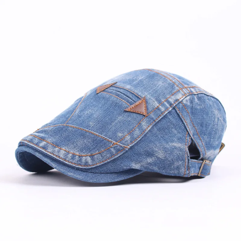 Мода Denim Берет Мужчин и Женщин Случайные Шляпу Vintage Cap Мужчин Gorras Casquette Береты Шляпы Boinas Плоские Крышки