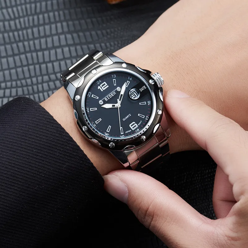  Mens Watch Top Brand Luxury Full Steel Date Sport Military Watches Waterproof Male Quartz Analog Wr