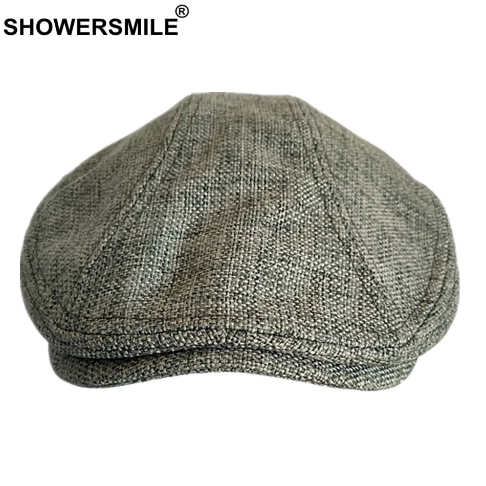 SHOWERSMILE береты, шапка s для женщин, оранжевая хлопковая льняная плоская кепка s, Мужская Классическая однотонная цветная Кепка с утконосом, летняя унисекс Ретро-шляпы