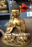 

18cm Plate with gold Terra-robe Buddhism collections bronze statue