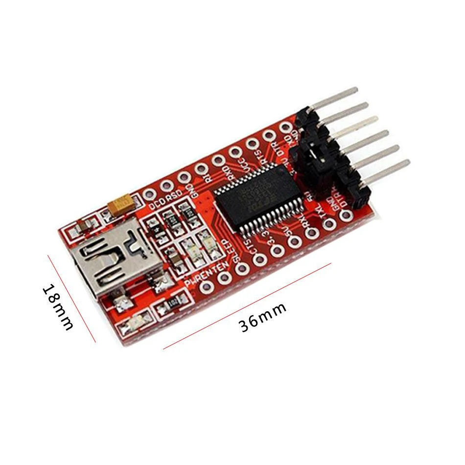 Модуль адаптера последовательного преобразователя FT232RL FTDI USB в TTL для Arduino 3 В 5