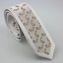 Yibei Coachella Галстуки Silver gray шеи Галстуки границы с коричневым Пейсли цветочным гравате masculina микрофибры моды тонкий галстук