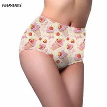 INSTANTARTS женские сексуальные плавки Cupcake клубника розовый узор высокая талия купальники пляжные бикини Низ Дамы