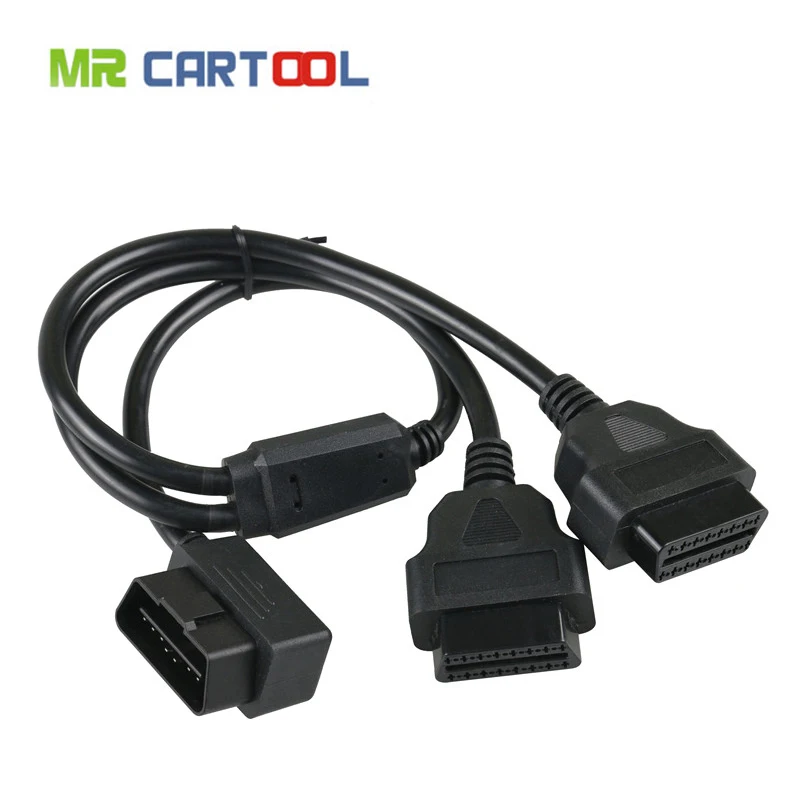 Mr Cartool недавно Универсальный 16pin OBD2 OBDII мужского и женского пола с y образным