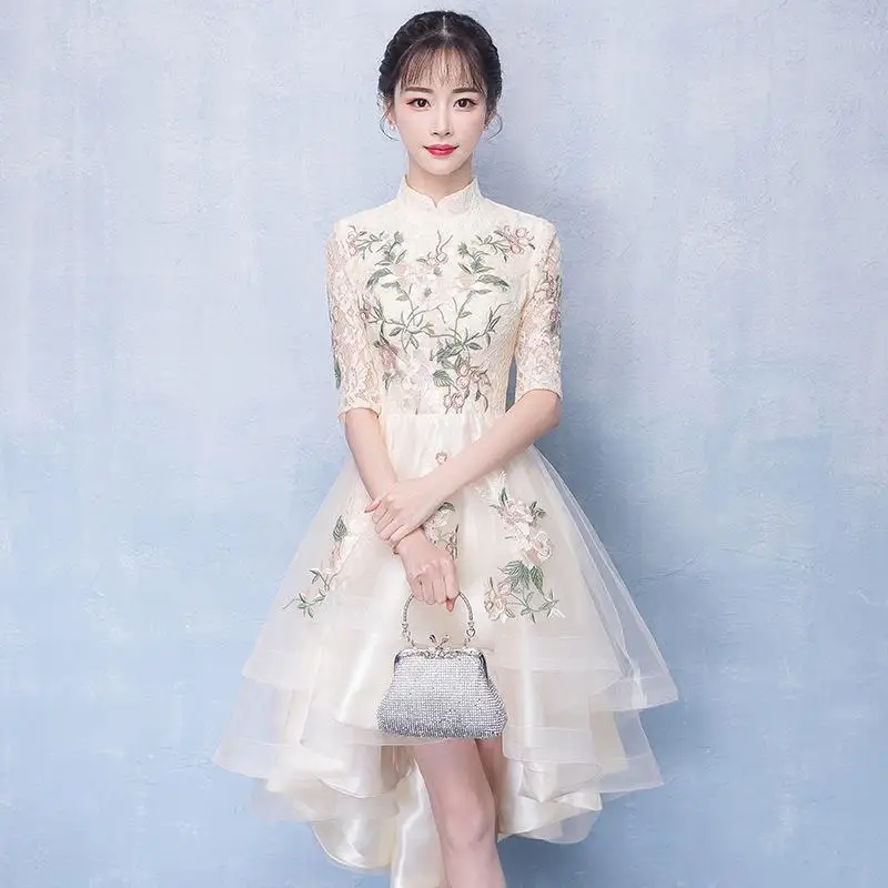 Для женщин элегантный винтажный китайский халат розовый невесты свадебное платье Классические женские ручной работы Кнопка Cheongsam Китайский Стиль леди Vestidos - Цвет: Style I