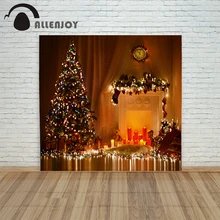 background photo christmas photography Retro Fireplace tree light candle xmas vinyl color vintage fond Computer print