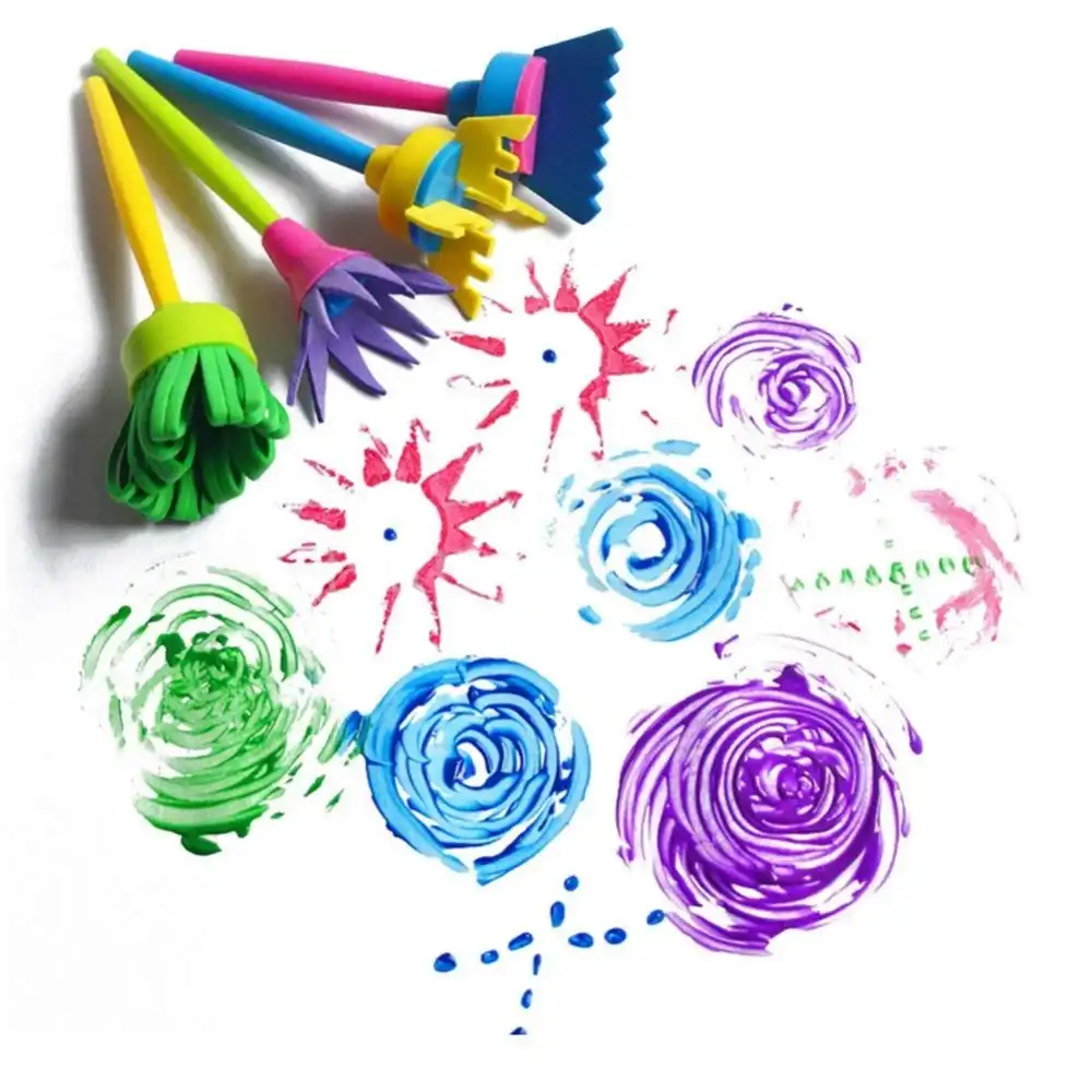 Nature Stamps Childrens Roller Stamper Painting Brushes Pack of 3