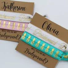 10 шт. пользовательские имена девичник вечерние сувениры Упругие волосы связей Свадебные холостячка день рождения эластичные браслеты на запястье браслеты