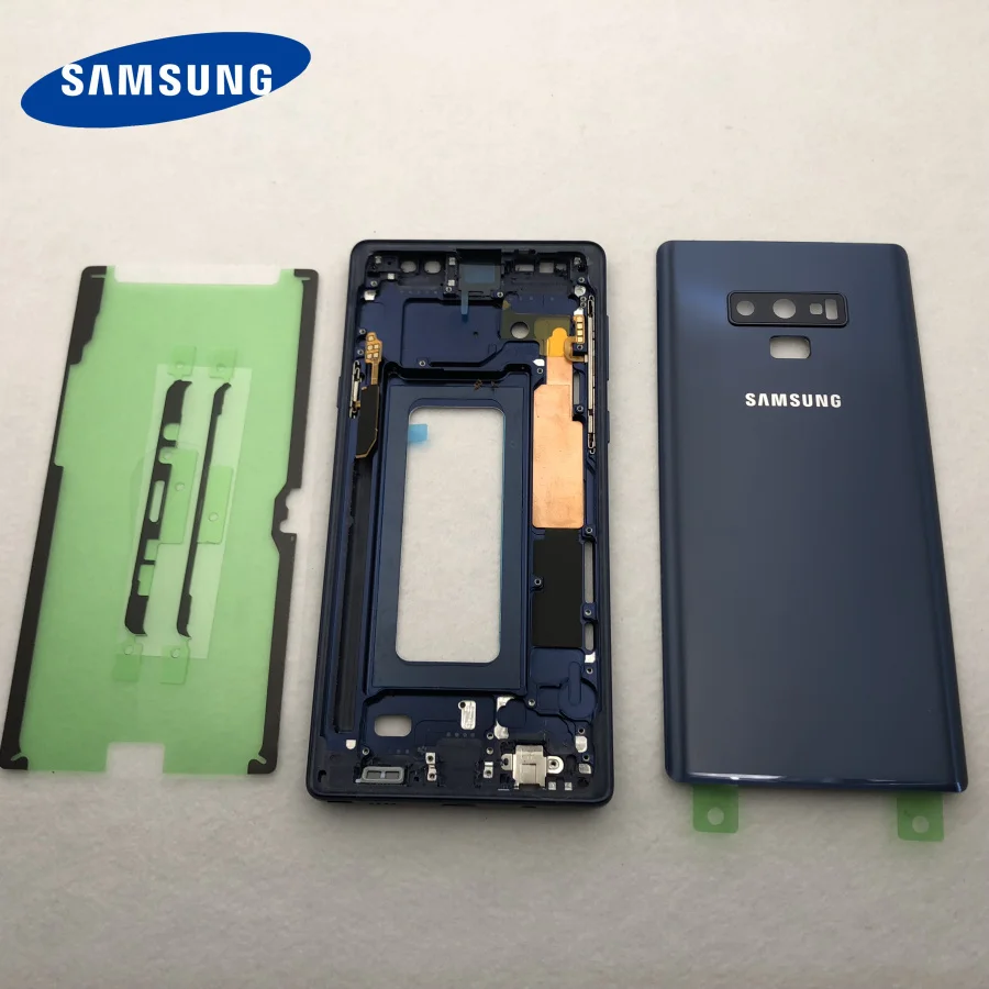 Оригинальный чехол для всего корпуса note9 средняя рамка стеклянная задняя крышка