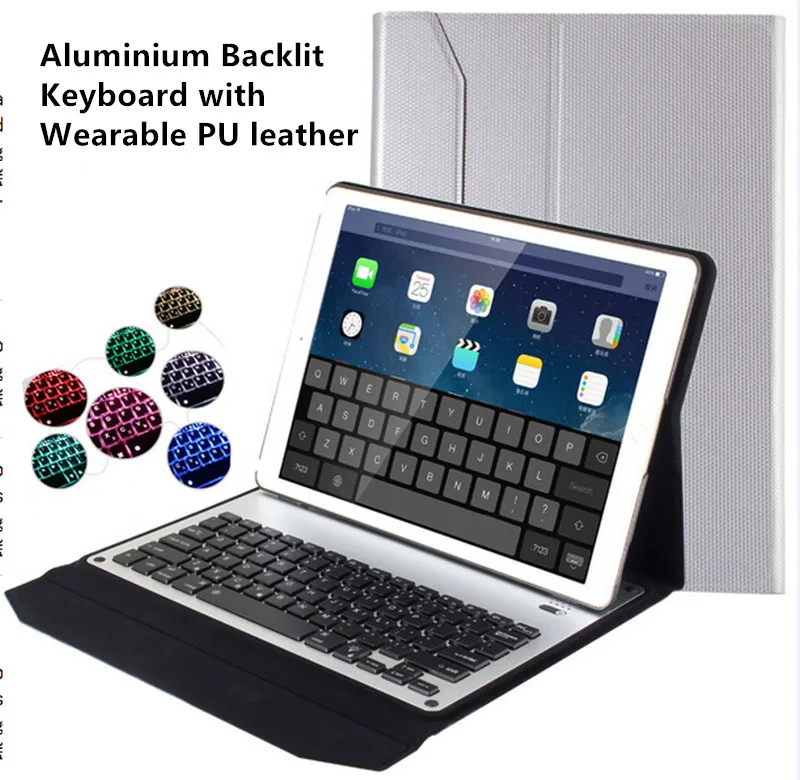 

For Apple iPad Pro 12.9 Case Aluminium Wireless Keyboard Leather Smart Sleep Protector Cover For iPad 12.9"
