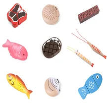 Juguetes de madera para niños, juego de simulación, mariscos, carnes, verduras, peces, gambas, cangrejos, concha marina, chico de corte, regalos educativos de juguete