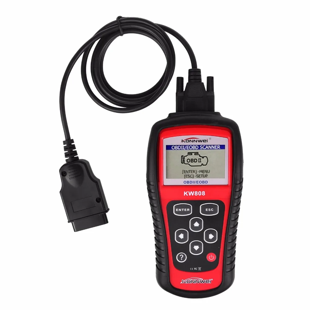 Хит! KONNWEI KW808 Универсальный Автомобильный OBDII EOBD сканер кодов OBD2 диагностический