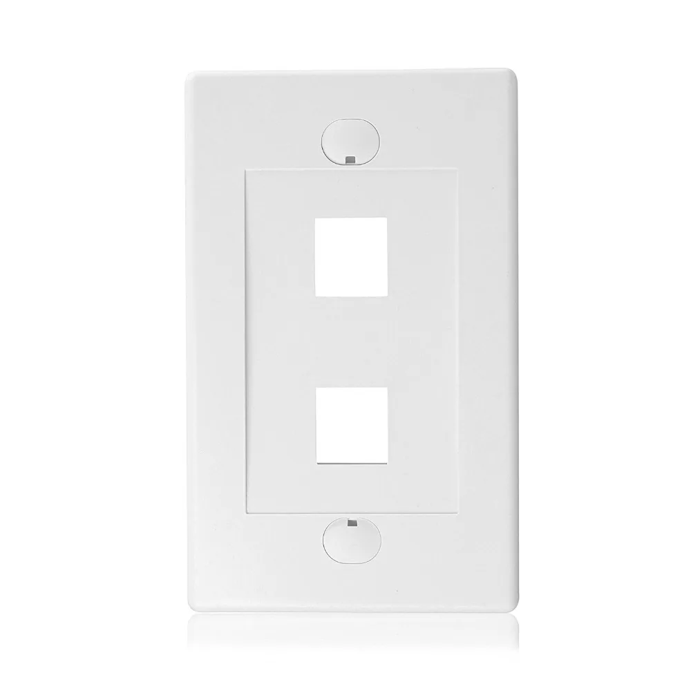 

Dual Ports US 120 Type Faceplate Wall-plate Network RJ45 RJ11 Faceplate For RJ45 Module Jack Ivory White Wall Mount
