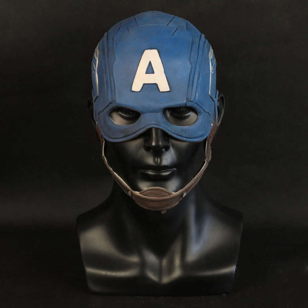 

New Hero Captain America Mask Cosplay Avengers Captain America Steve Rogers Latex Mask Adult Helmet Mask Halloween Party Props