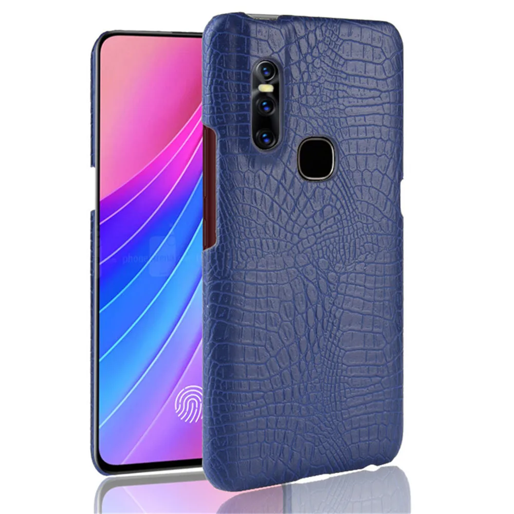 For Vivo V15 Pro X27 Y93 V11 11i Y83 Y97 X23 Y85 Y81 IQOO Case Luxury Crocodile Skin PU Leather Shockproof Case Hard Back Cover