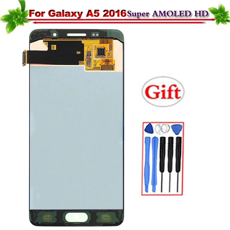 

Super Amoled for SAMSUNG Galaxy A5 2016 A510 A510FD A510F A510M Touch Screen Assembly Replacement Can Adjust Brightness