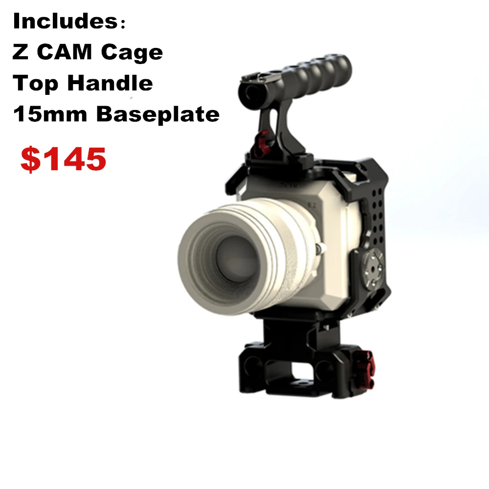 Z-CAM Cage for Z-cam E2 Camera Quick Release Top Handle Dual wooden side handle Z Cam E2 Camera Cag