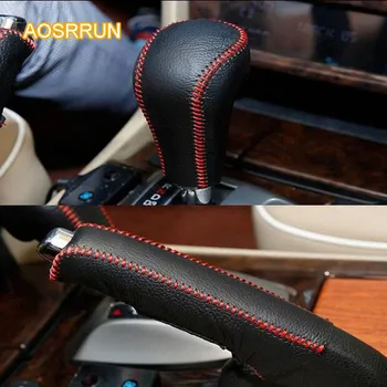 

AOSRRUN For Honda Civic 9 th 2008-2014 10 th hand brake set Gear set Brake set the set of hand stitched leather Car Accessories