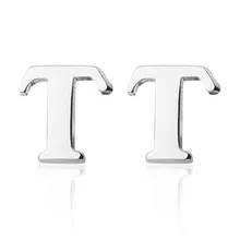 A pair of high quality silver letter T Cufflinks design men’s shirt cuff brass Cufflinks wholesale and retail