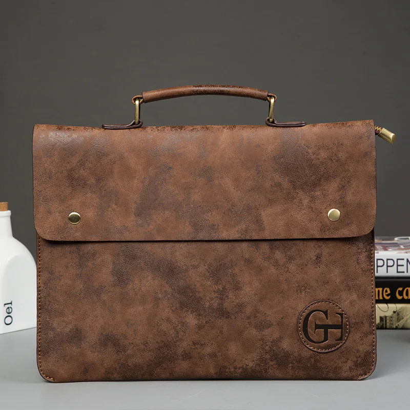 

Super Thin Light Weight Fashion Vintage Briefcases Men Handbag Casual Cross Body Shoulder Bags Designer Quality Business Laptop
