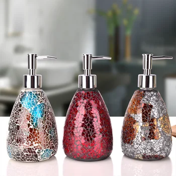

Mosaic Lotion dispenser glass Soap liquid dispenser Lotion bottle Washing soap dispenser for Bathroom decorations