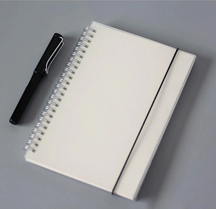 25K A5 Transparent Plastic PP Notebook , Small Rings Journal Diary blank check lined dots