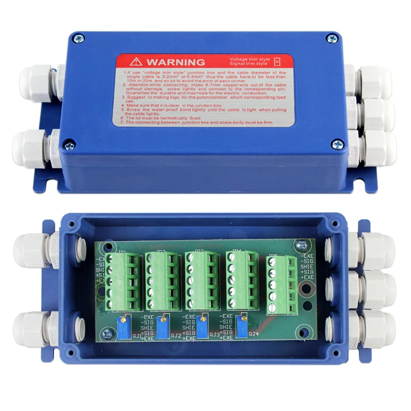 

4 Way Wiring Terminal Blocks weighing sensor Load Cell Summing Junction Box for Platform Scale